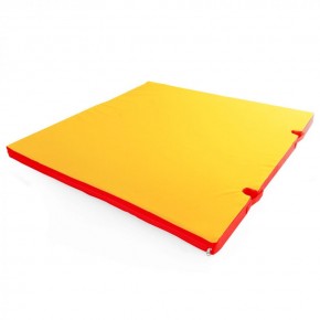 Мат гимнастический 1х1х0,05м с вырезом под стойки цв. красный-желтый в Игриме - igrim.mebel24.online | фото