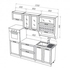 МИЛАНО Кухонный гарнитур 2,2 м Компоновка №3 (Орех) в Игриме - igrim.mebel24.online | фото 2