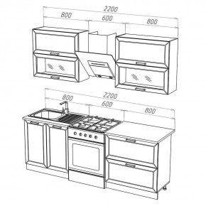 МОНАКО Кухонный гарнитур 1,6 м Компоновка №2 в Игриме - igrim.mebel24.online | фото 3