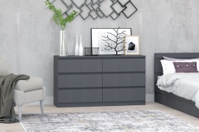 МС "Хилтон" Комод №5 1400 (6 ящ.) графит в Игриме - igrim.mebel24.online | фото