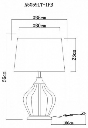 Настольная лампа декоративная Arte Lamp Baymont A5059LT-1PB в Игриме - igrim.mebel24.online | фото 3