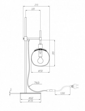 Настольная лампа декоративная Maytoni Erich MOD221-TL-01-N в Игриме - igrim.mebel24.online | фото 3