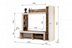 НИКОЛЬ Гостиная (Дуб крафт серый/софт айвори) в Игриме - igrim.mebel24.online | фото 2