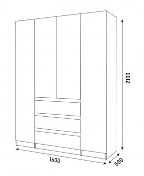 ПАРУС Шкаф 4-х ств. 1600 в Игриме - igrim.mebel24.online | фото 3