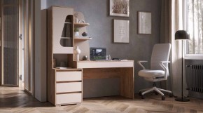 ПИФАГОР Стол компьютерный (дуб вотан/кашемир) в Игриме - igrim.mebel24.online | фото 1