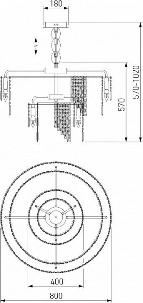 Подвесная люстра Eurosvet Blitz 60160 хром/ прозрачный хрусталь Strotskis в Игриме - igrim.mebel24.online | фото 3