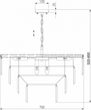 Подвесная люстра Eurosvet Elegante 10130/10 хром/прозрачный хрусталь Strotskis в Игриме - igrim.mebel24.online | фото 3