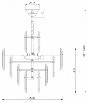 Подвесная люстра Maytoni Flare DIA200PL-06G в Игриме - igrim.mebel24.online | фото 7