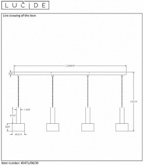 Подвесной светильник Lucide Teun 45471/04/30 в Игриме - igrim.mebel24.online | фото 6