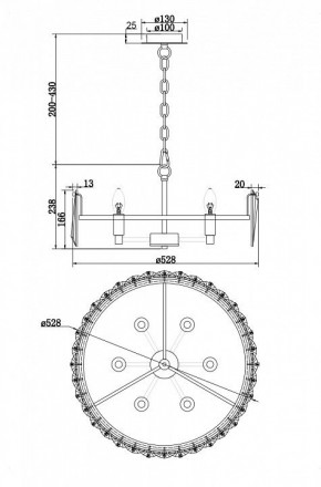 Подвесной светильник Maytoni Puntes MOD043PL-06G в Игриме - igrim.mebel24.online | фото 4