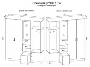 Прихожая Дуся 1.7 УНИ (Дуб Бунратти/Белый Бриллиант) в Игриме - igrim.mebel24.online | фото 2