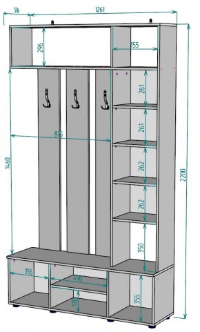 Прихожая с зеркалом V19_M в Игриме - igrim.mebel24.online | фото 2