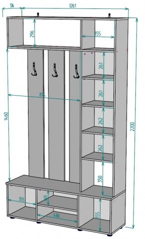 Прихожая с зеркалом V20_M в Игриме - igrim.mebel24.online | фото 2