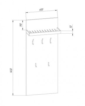 Прихожая-вешалка малая 600 в Игриме - igrim.mebel24.online | фото 2