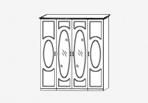 Прованс-2 Шкаф 4-х дверный с 2 зеркалами (Бежевый/Текстура белая платиной золото) в Игриме - igrim.mebel24.online | фото 2