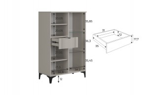 РИЧ Комод 2 со стеклом в Игриме - igrim.mebel24.online | фото 3