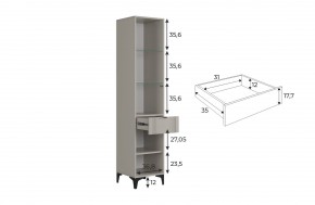 РИЧ Шкаф однодверный со стеклом в Игриме - igrim.mebel24.online | фото 3