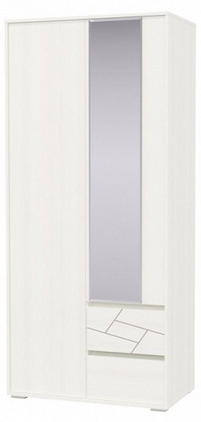 АДЕЛИНА Шкаф 2-х дверный с 2-мя ящ (белый рамух) в Игриме - igrim.mebel24.online | фото