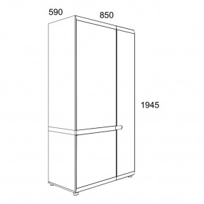 Шкаф 2D/TYP 20A, LINATE ,цвет белый/сонома трюфель в Игриме - igrim.mebel24.online | фото 3