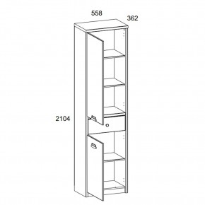 Шкаф 2D1S/D1, DIESEL , цвет дуб мадура/веллингтон в Игриме - igrim.mebel24.online | фото 2