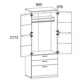 Шкаф 2D3S OSKAR , цвет дуб Санремо в Игриме - igrim.mebel24.online | фото 3