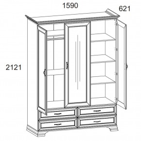 Шкаф 3D4S Z, TIFFANY, цвет вудлайн кремовый в Игриме - igrim.mebel24.online | фото 1