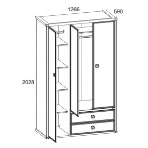 Шкаф 3DG2S, MAGELLAN, цвет Сосна винтаж в Игриме - igrim.mebel24.online | фото 4