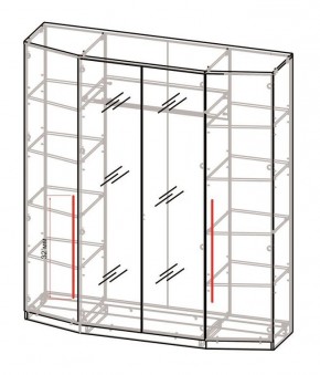 Шкаф 4-х дверный с зеркалом Шк63.1 МС Роксана (ЯШС) в Игриме - igrim.mebel24.online | фото