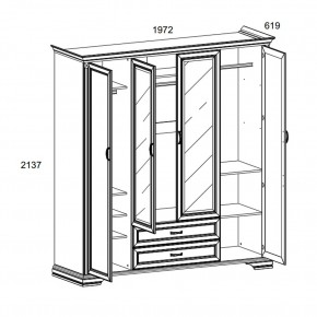 Шкаф 4D2S Z , MONAKO, цвет Сосна винтаж в Игриме - igrim.mebel24.online | фото