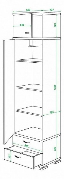 Шкаф платяной Домино КС-10 в Игриме - igrim.mebel24.online | фото 3