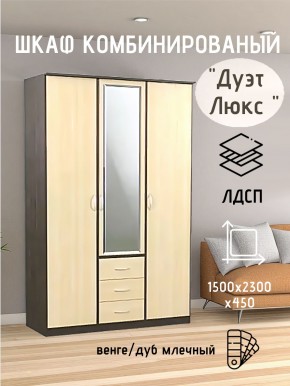 Шкаф комбинированный Дуэт Люкс с зеркалом в Игриме - igrim.mebel24.online | фото 3