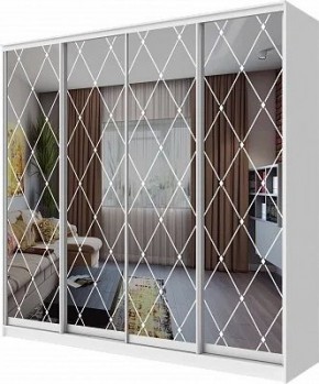 Шкаф-купе ХИТ 23-24/2-6666 РОМБ БОЛЬШОЙ НА 4 ФАСАДА в Игриме - igrim.mebel24.online | фото