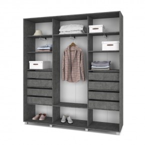 МАРТИН Шкаф-купе с зеркалами Камень темный (2400*450) М443 в Игриме - igrim.mebel24.online | фото 4