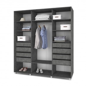 МАРТИН Шкаф-купе с зеркалами Камень темный (2400*600) М643 в Игриме - igrim.mebel24.online | фото 4