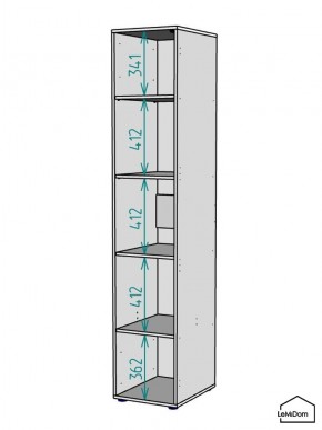 Шкаф Linnea MHR-1-2 2050х400х510 (Графит-М 11.1.25) в Игриме - igrim.mebel24.online | фото 3