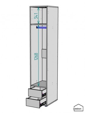 Шкаф Linnea MHR-1-3 2050х400х510 (Белый-М 11.1.2) в Игриме - igrim.mebel24.online | фото 3