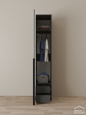 Шкаф Linnea MHR-1-3 2050х400х510 (Графит-М 11.1.25) в Игриме - igrim.mebel24.online | фото 3