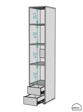 Шкаф Linnea MHR-1-4 2050х400х510 (Графит-М 11.1.25) в Игриме - igrim.mebel24.online | фото 3