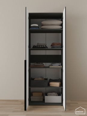 Шкаф Linnea MHR-2-2 2050х800х510 (Графит-М 11.1.25) в Игриме - igrim.mebel24.online | фото 4