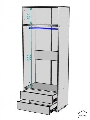 Шкаф Linnea MHR-2-3 2050х800х510 (Графит-М 11.1.25) в Игриме - igrim.mebel24.online | фото 3
