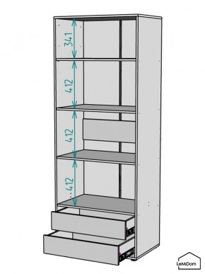 Шкаф Linnea MHR-2-4 2050х800х510 (Графит-М 11.1.25) в Игриме - igrim.mebel24.online | фото 3
