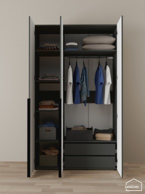 Шкаф Linnea MHR-3-2 2050х1200х510 (Графит-М 11.1.25) в Игриме - igrim.mebel24.online | фото 5