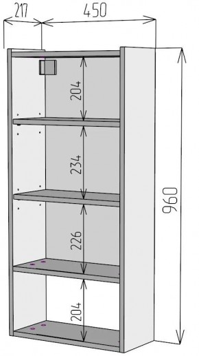 Шкаф навесной для ванной MH24-MA 450х960 (Белый-М 10.1.1) Белый глянец в Игриме - igrim.mebel24.online | фото 4