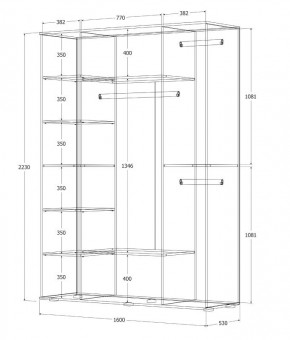 Шкаф Норден 1600 (Дуб Крафт Белый) в Игриме - igrim.mebel24.online | фото 3