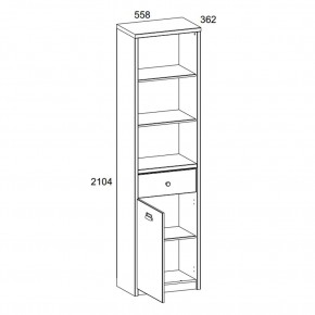 Шкаф открытый 1D1S/D2,DIESEL , цвет дуб мадура/энигма в Игриме - igrim.mebel24.online | фото 2