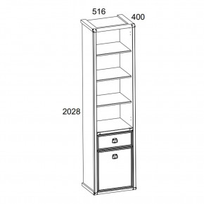 Шкаф открытый 1D1S, MAGELLAN, цвет Сосна винтаж в Игриме - igrim.mebel24.online | фото 2