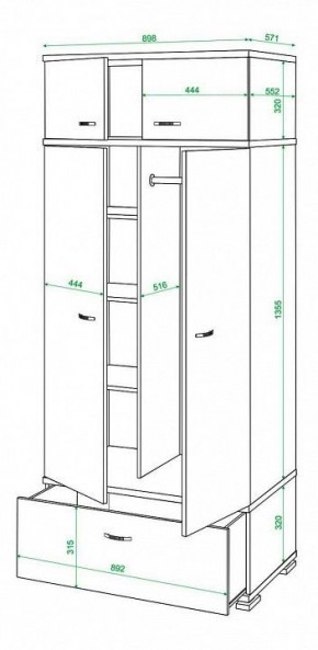 Шкаф платяной Домино КС-20 в Игриме - igrim.mebel24.online | фото 3