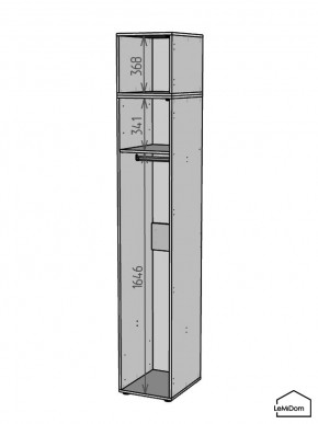 Шкаф с антресолью Linnea MHR-1A-1 2450х400х510 (Графит-М 11.1.25) в Игриме - igrim.mebel24.online | фото 3