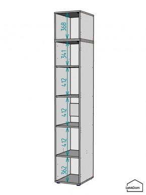 Шкаф с антресолью Linnea MHR-1A-2 2450х400х510 (Графит-М 11.1.25) в Игриме - igrim.mebel24.online | фото 3