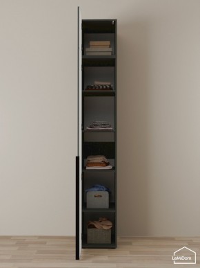 Шкаф с антресолью Linnea MHR-1A-2 2450х400х510 (Графит-М 11.1.25) в Игриме - igrim.mebel24.online | фото 4